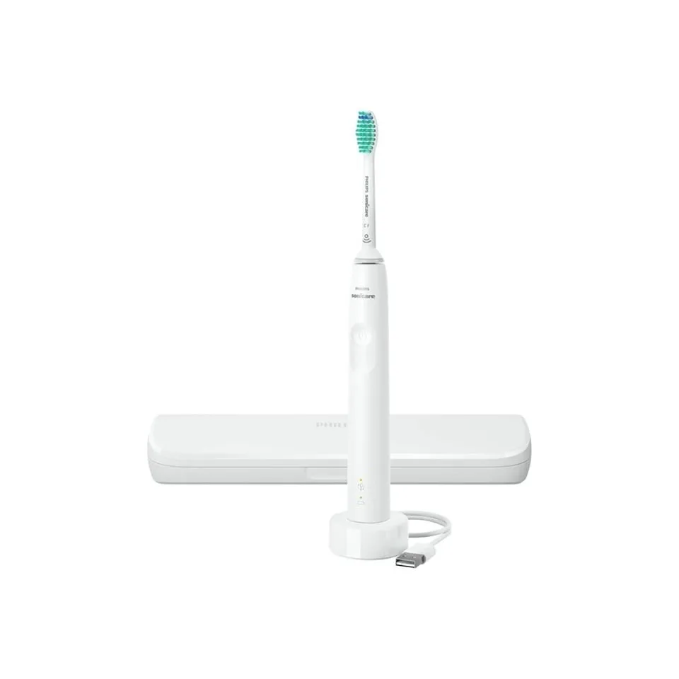 Philips Sonicare 3100 Series eltandborste i vitt med reseetui