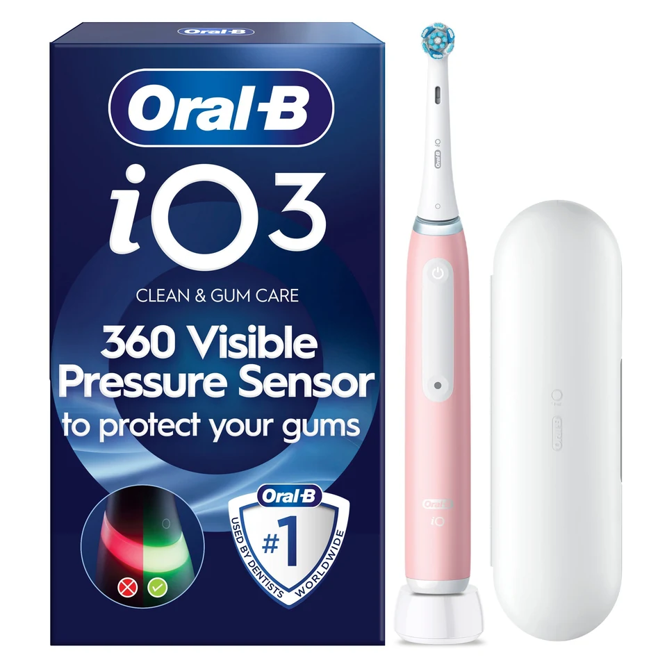 Oral-B iO 3 eltandborste i rosa med resefodral