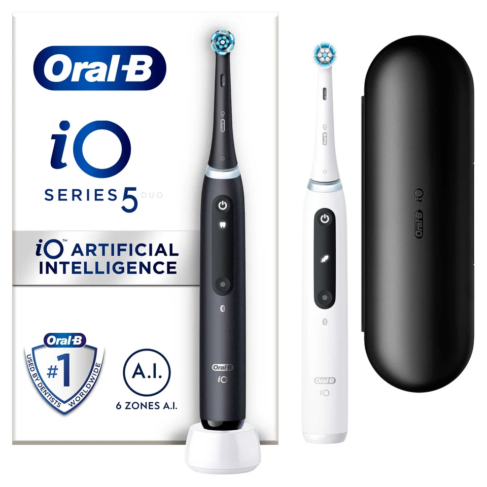 Oral-B iO 5 Svart och Vit Eltandborste 2-pack