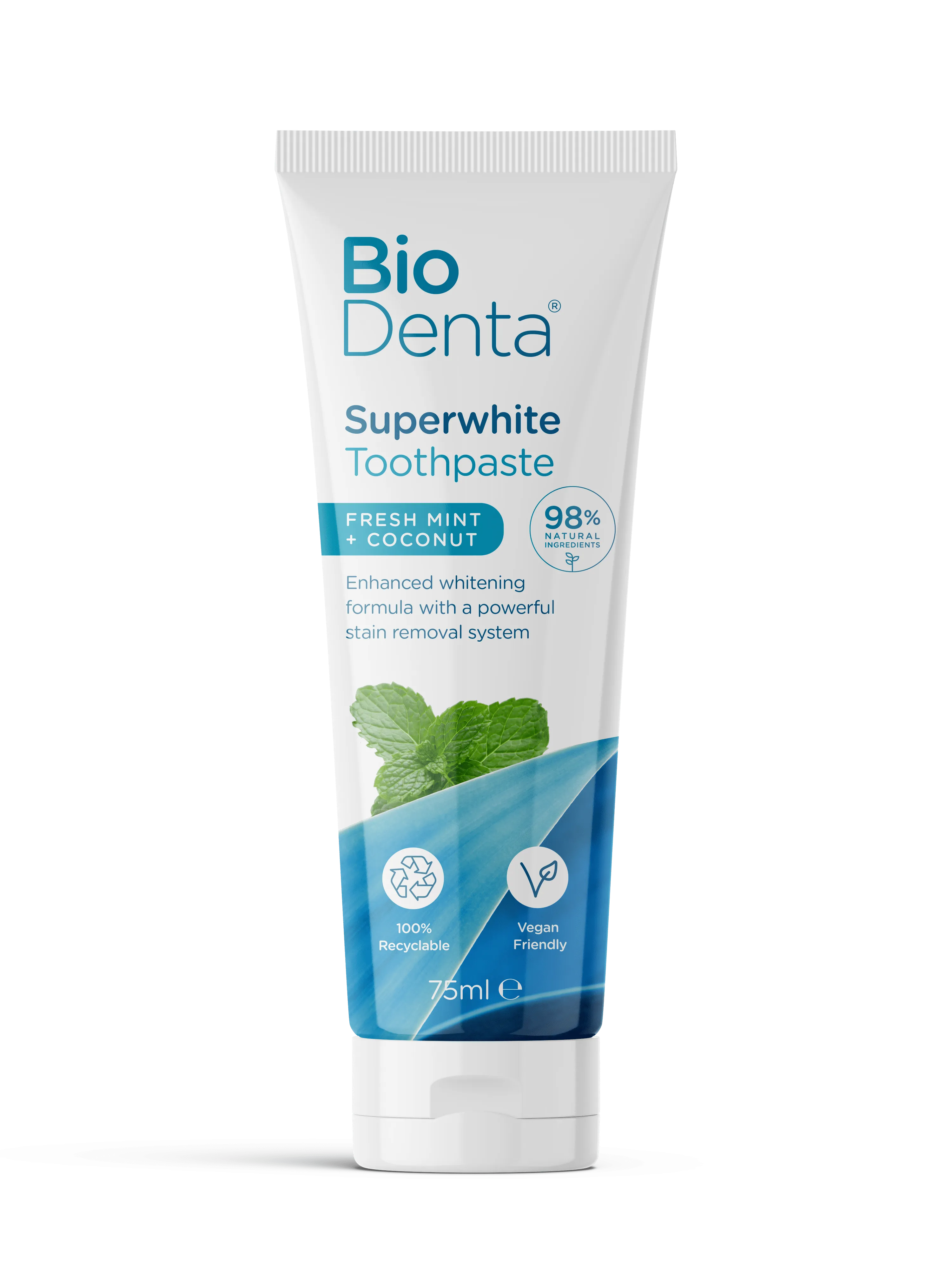BioDenta™ SUPERWHITE Toothpaste Mint + Coconut 75 ml